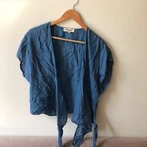 Madewell chambray wrap top